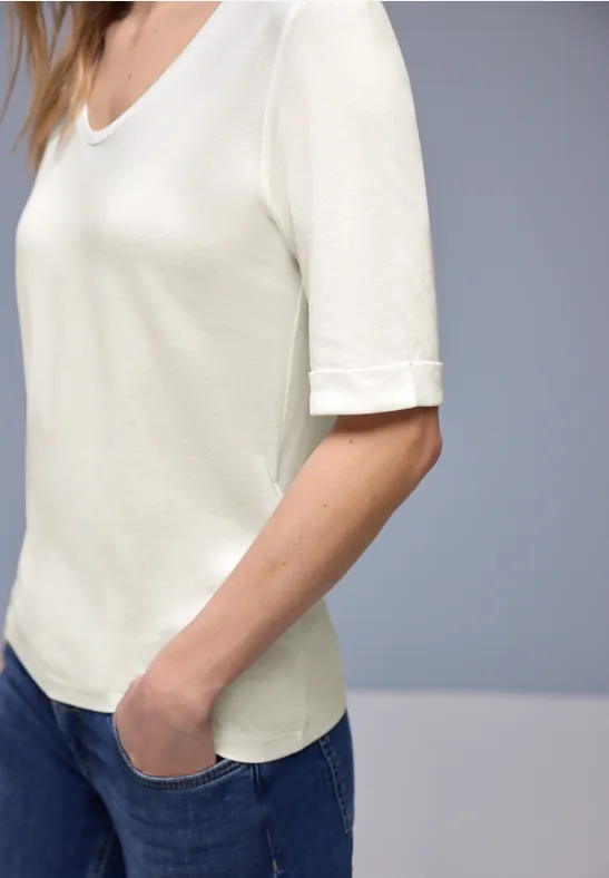 Shirt met omslag off white