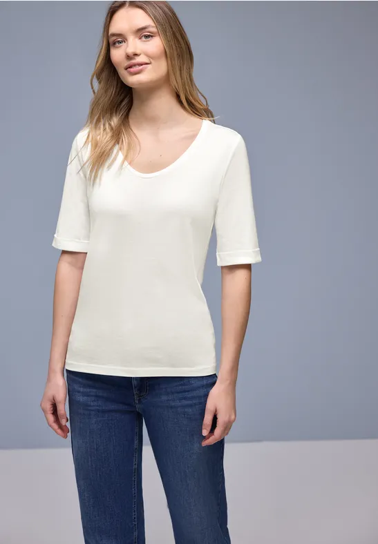 Shirt met omslag off white