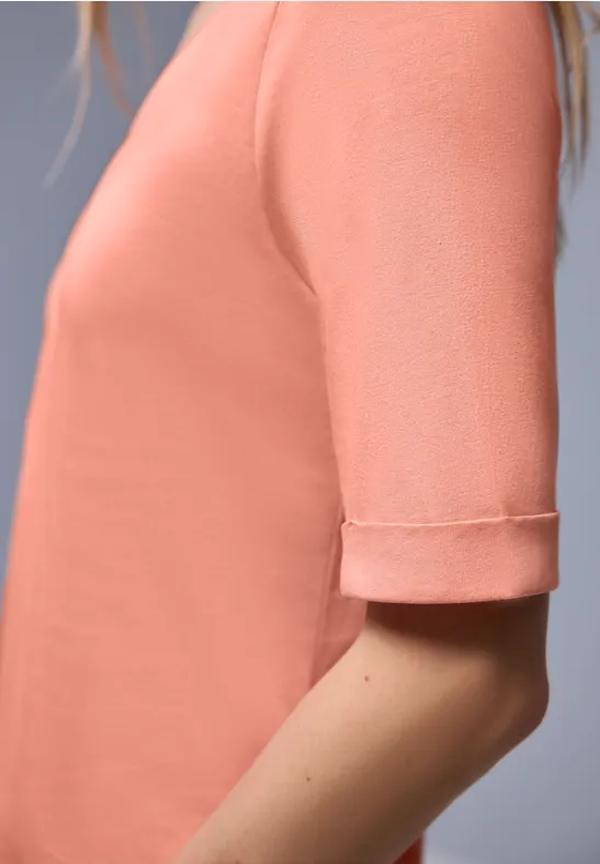 Shirt met omslag light apricot