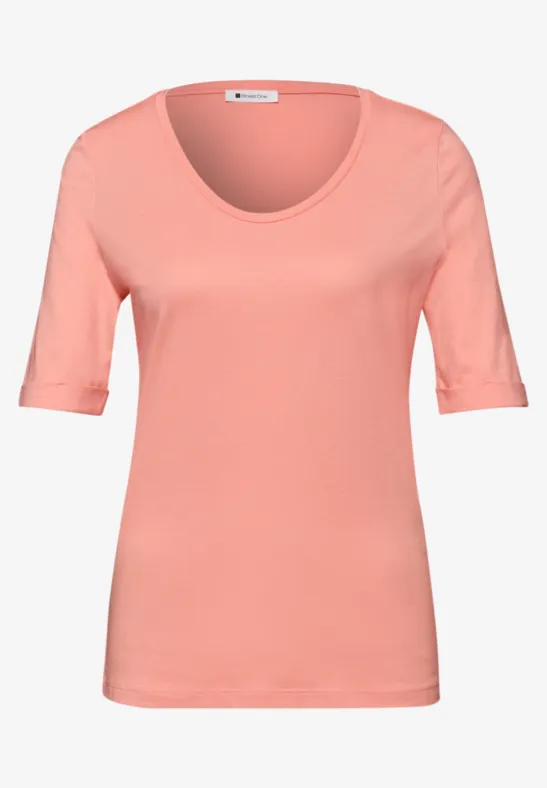 Shirt met omslag light apricot