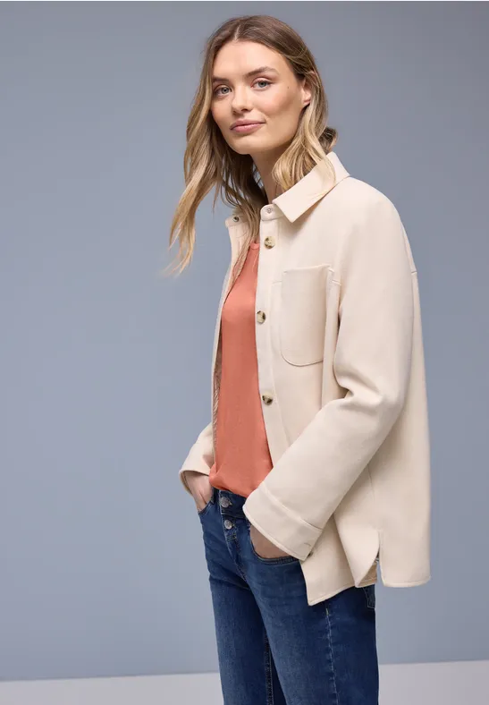 Shirt met omslag light apricot