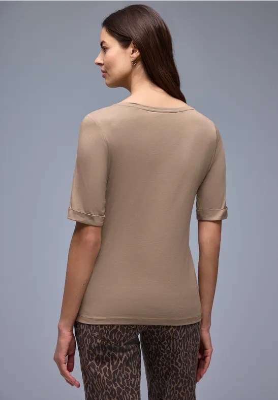Shirt met omslag light terra mocha