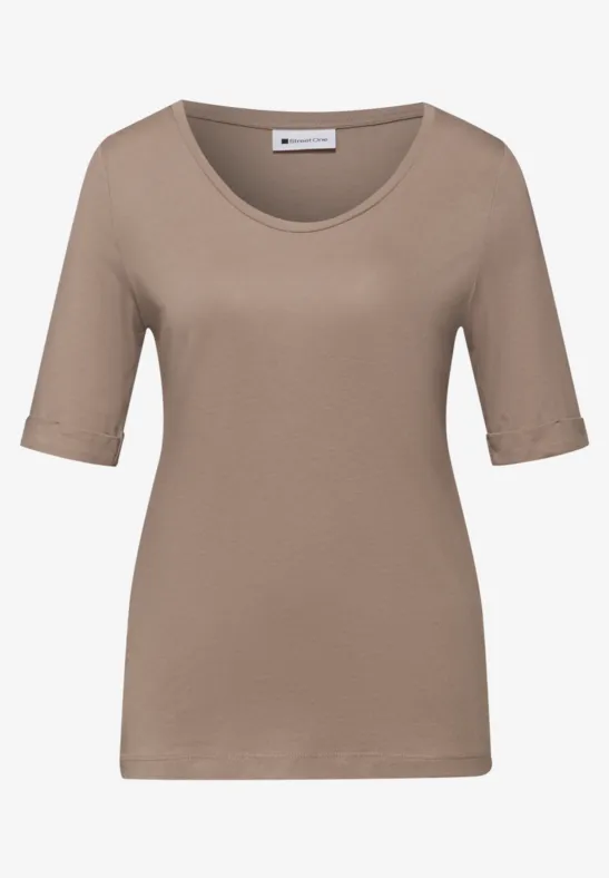 Shirt met omslag light terra mocha