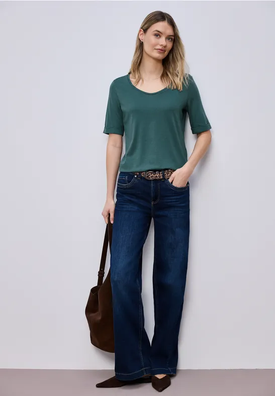 Shirt met omslag mediterra green