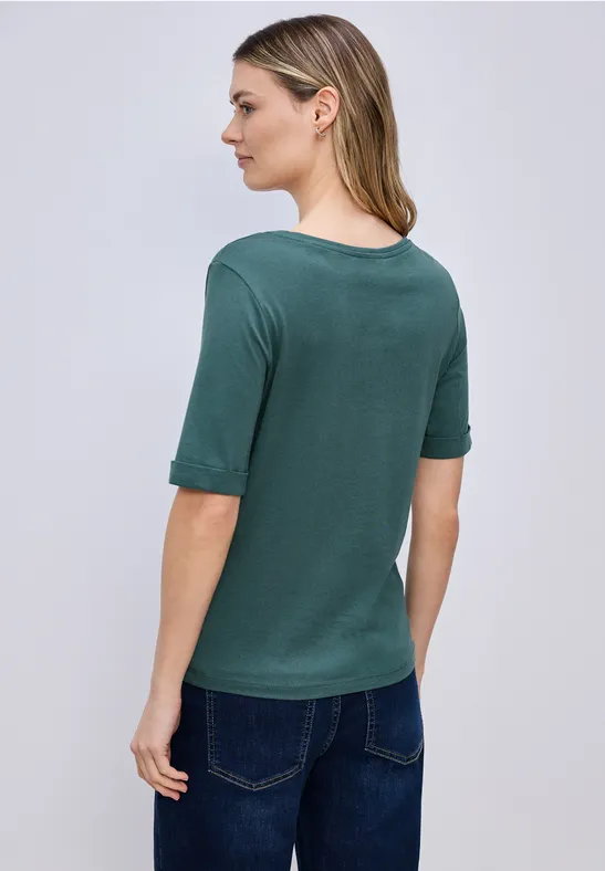 Shirt met omslag mediterra green