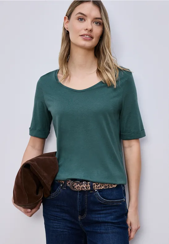 Shirt met omslag mediterra green