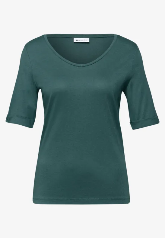 Shirt met omslag mediterra green