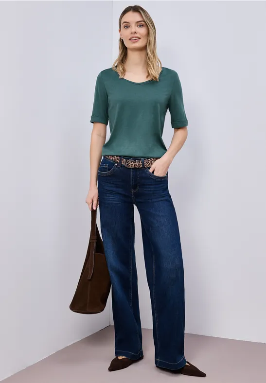 Shirt met omslag mediterra green