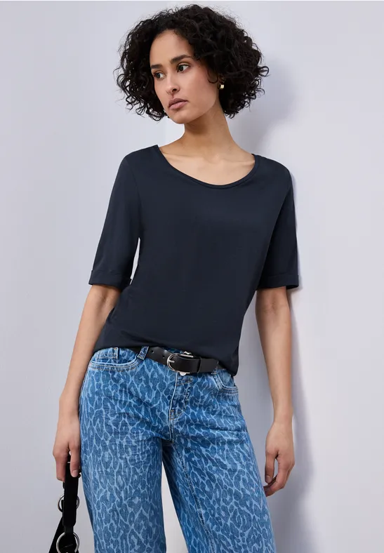 Shirt met omslag shadowed navy