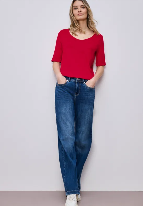 T-shirt avec turn-up salsa red