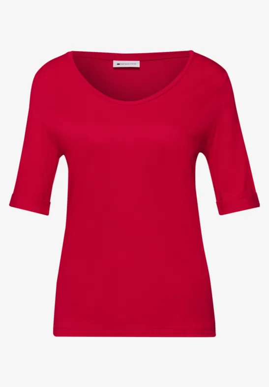 T-shirt avec turn-up salsa red