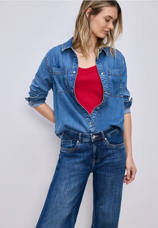 T-shirt avec turn-up salsa red