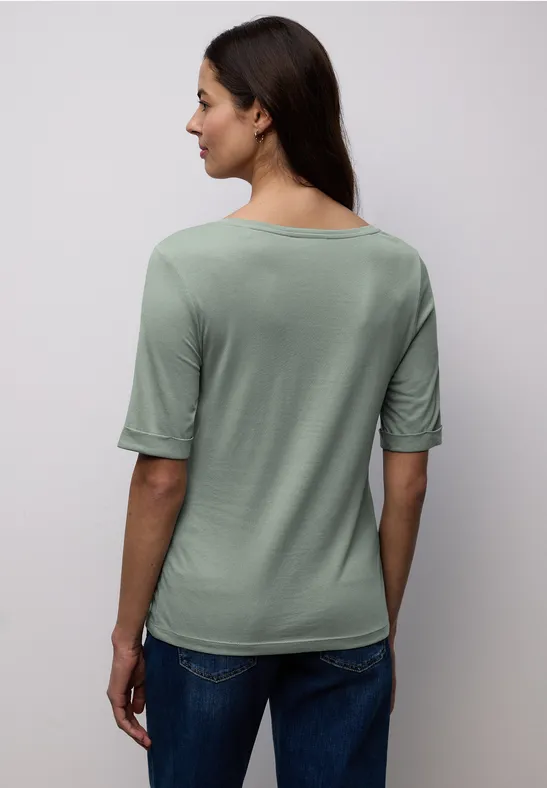 Shirt met omslag dark mint green