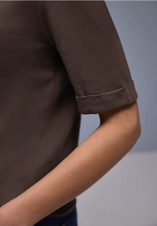 Shirt met omslag molten earth