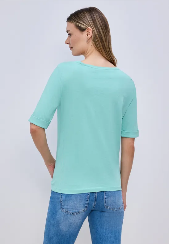 Shirt met omslag misty mint