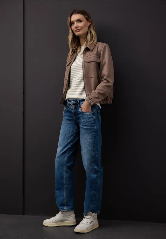 Gestreiftes T-Shirt cotton beige