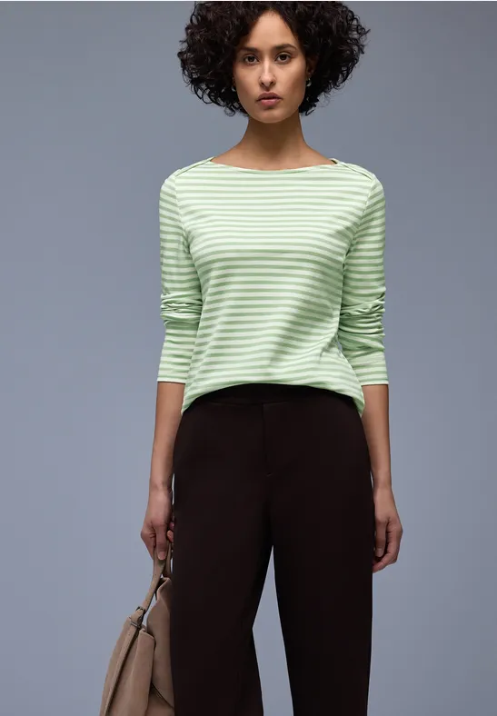 Gestreiftes T-Shirt pale mint green
