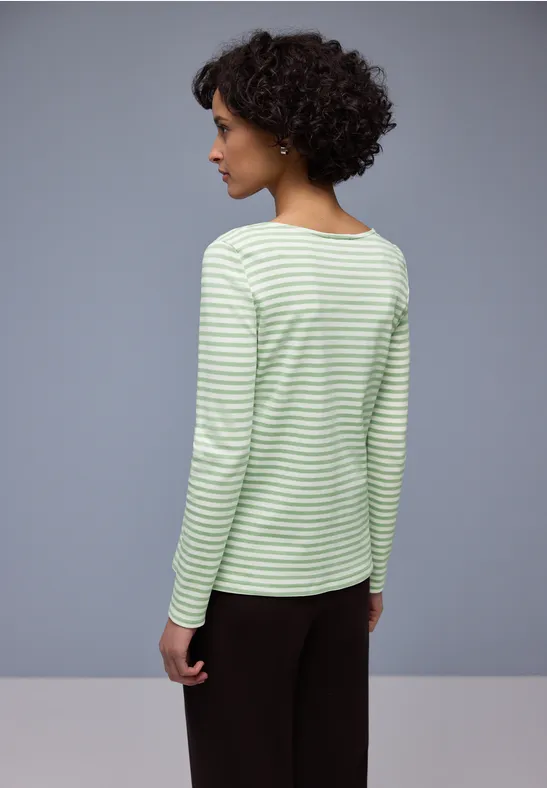 Gestreiftes T-Shirt pale mint green