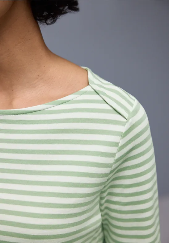 Gestreiftes T-Shirt pale mint green