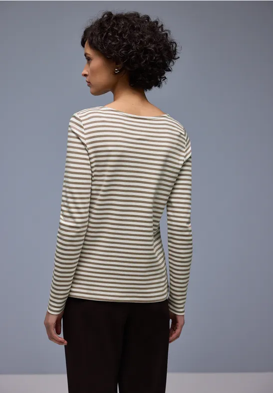 Gestreiftes T-Shirt light terra mocha
