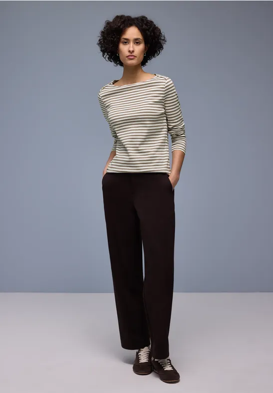 Gestreiftes T-Shirt light terra mocha