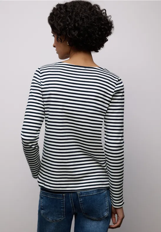 Gestreiftes T-Shirt shadowed navy