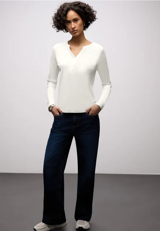 Shirt in effen kleur off white