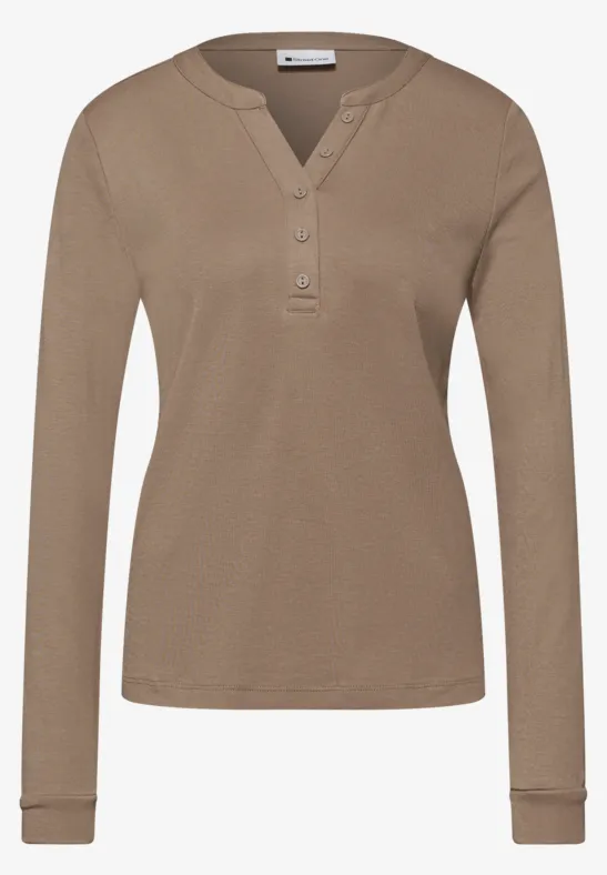 Shirt in Unifarbe light terra mocha