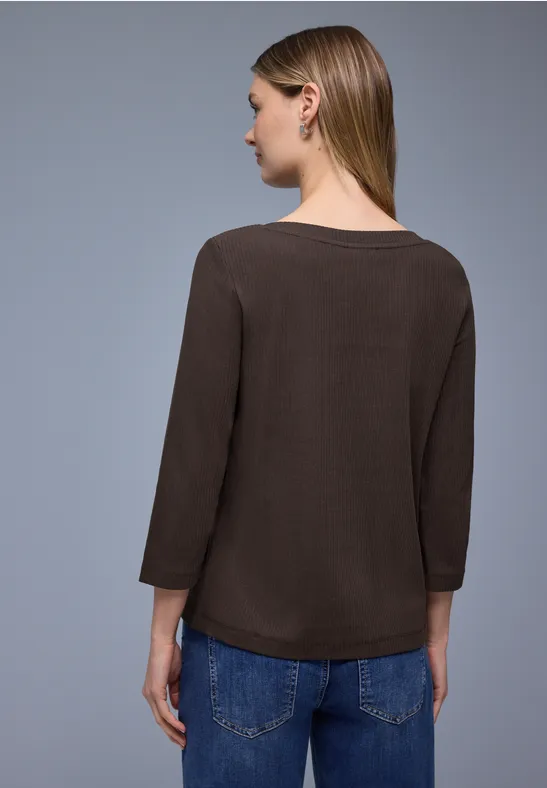 Shirt in Rippstruktur molten earth