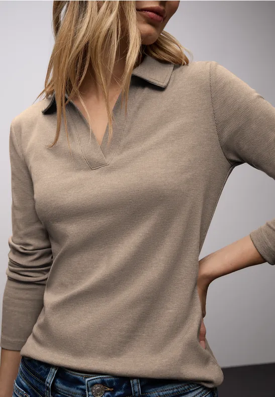Poloshirt light terra mocha mel.