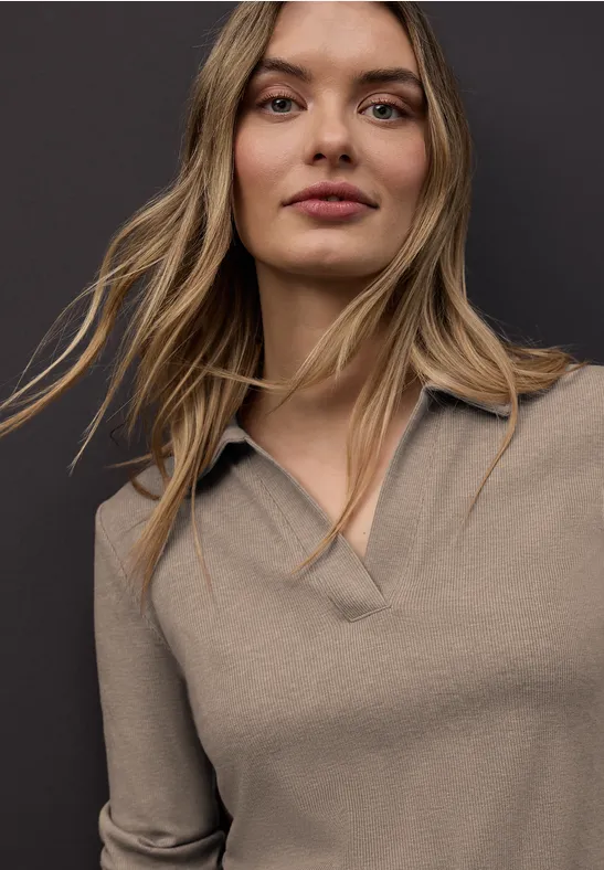 Poloshirt light terra mocha mel.