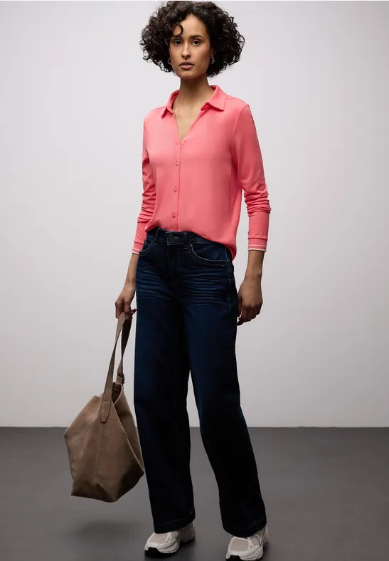 T-shirt au look chemisier striking coral