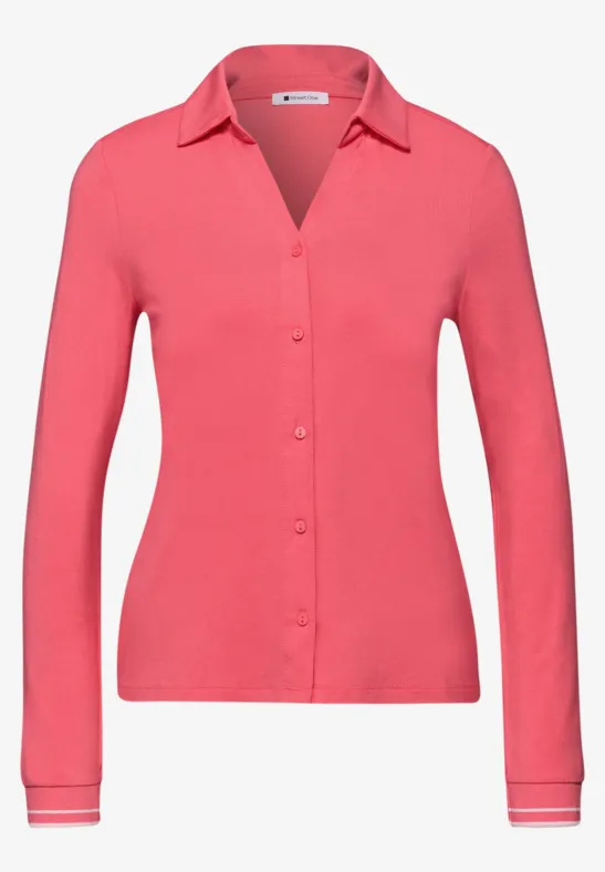 T-shirt au look chemisier striking coral