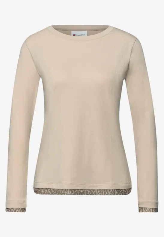 Shirt mit Leo-Details cotton beige