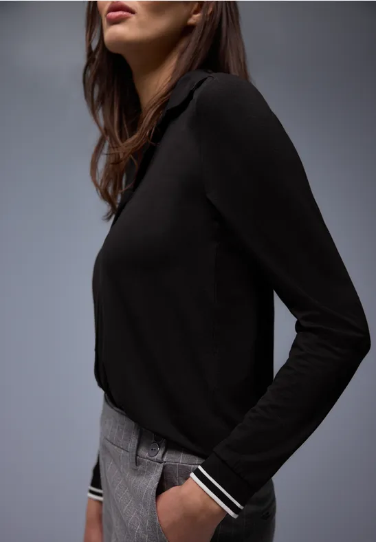 T-shirt au look chemisier Black