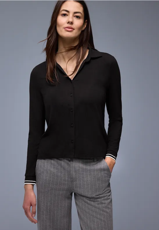 T-shirt au look chemisier Black