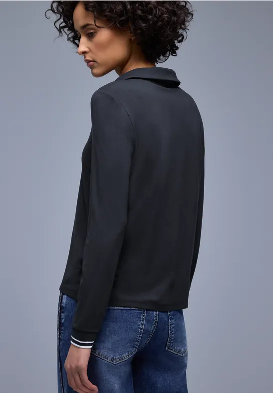 T-shirt au look chemisier shadowed navy