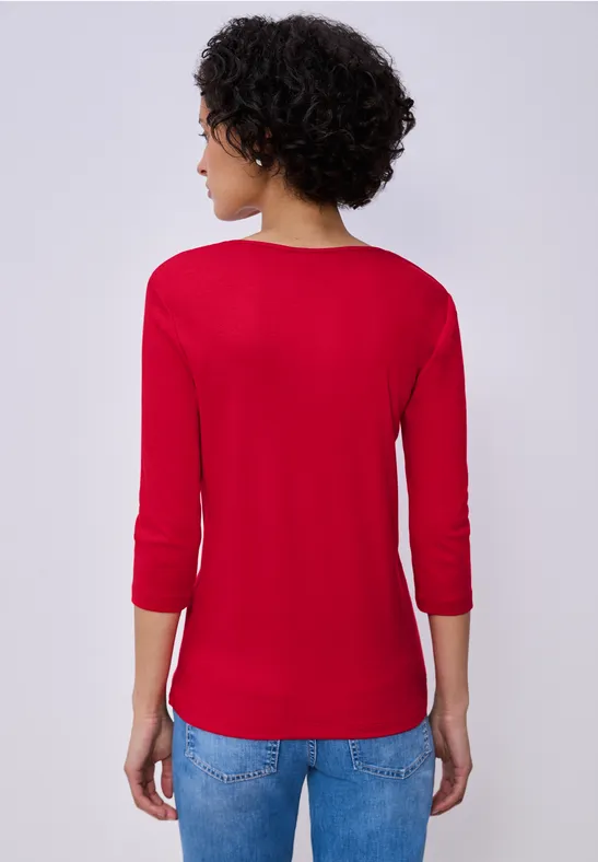 T-shirt avec encolure en cœur salsa red