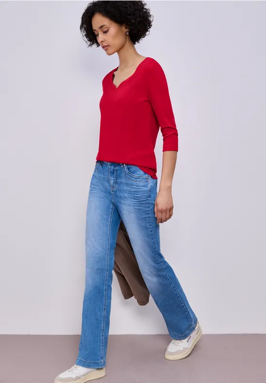 T-shirt avec encolure en cœur salsa red