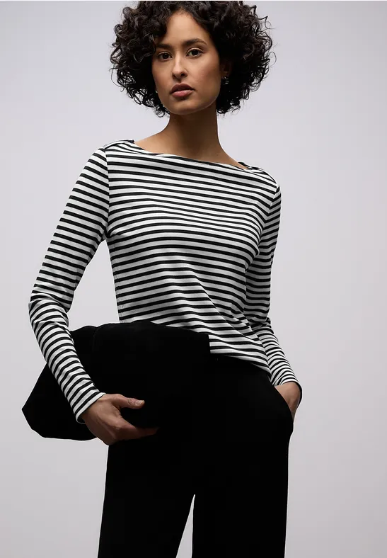 T-shirt à rayures Black