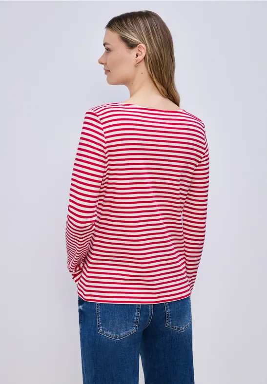 Gestreiftes Shirt power berry