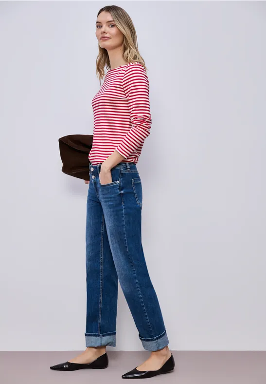 Gestreiftes Shirt power berry