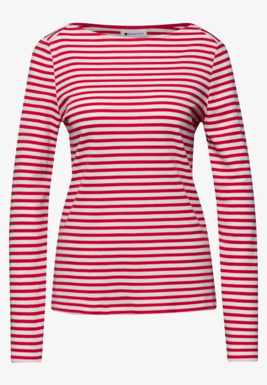 Gestreiftes Shirt power berry