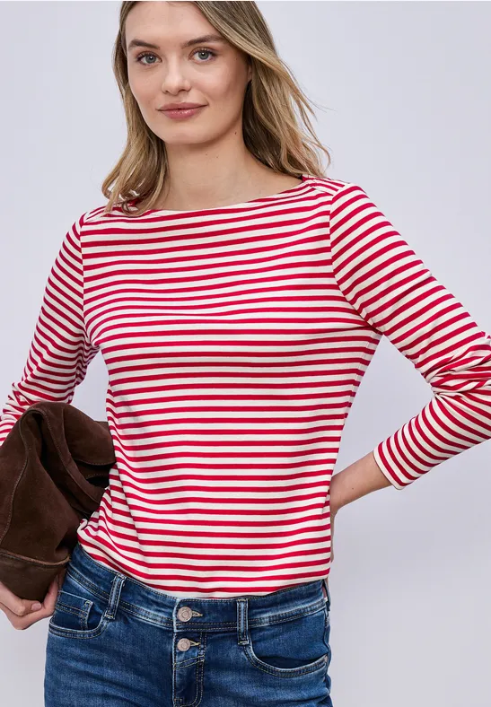 Gestreiftes Shirt power berry
