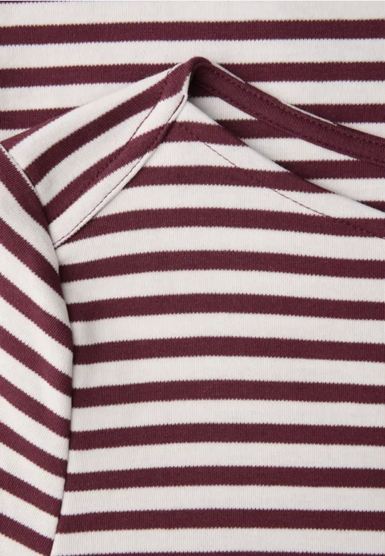 T-shirt à rayures truffle red