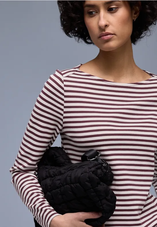 T-shirt à rayures truffle red