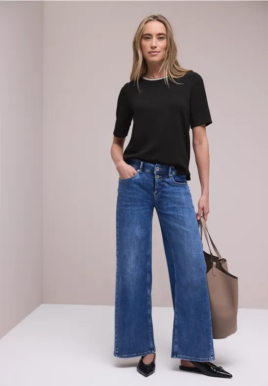 T-shirt avec détail contrasté Black