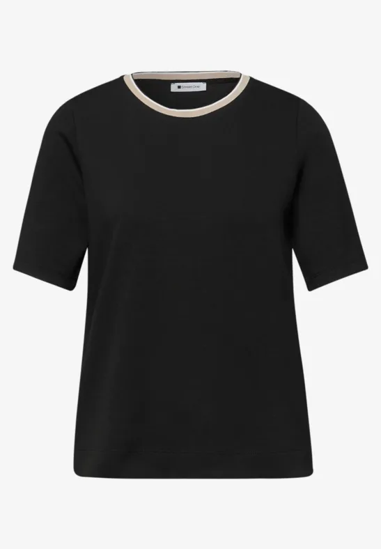 T-shirt avec détail contrasté Black