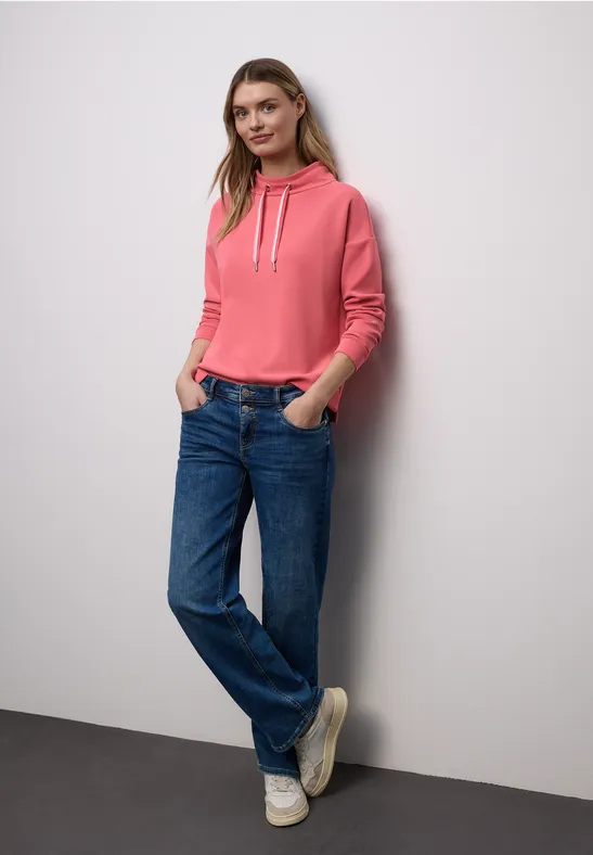 Shirt in effen kleur striking coral