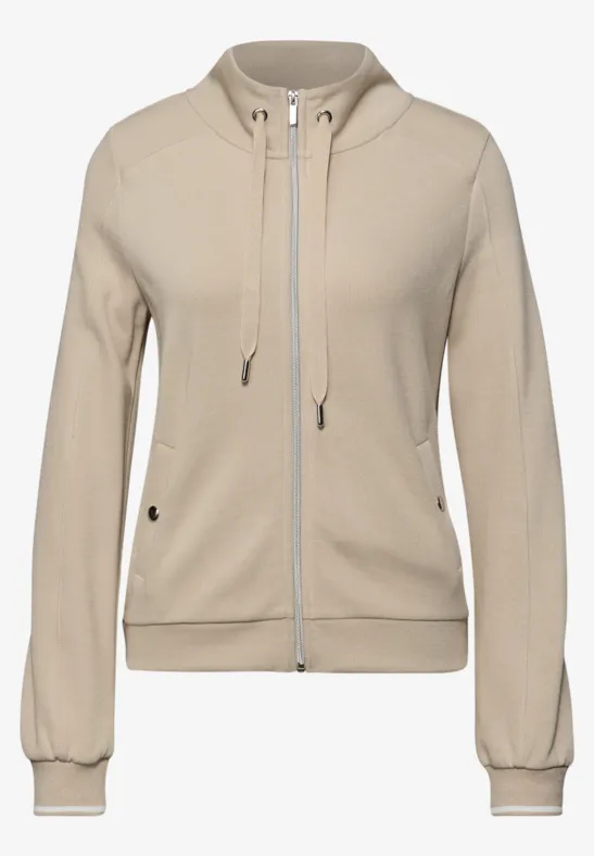 Zipper Jacke cotton beige